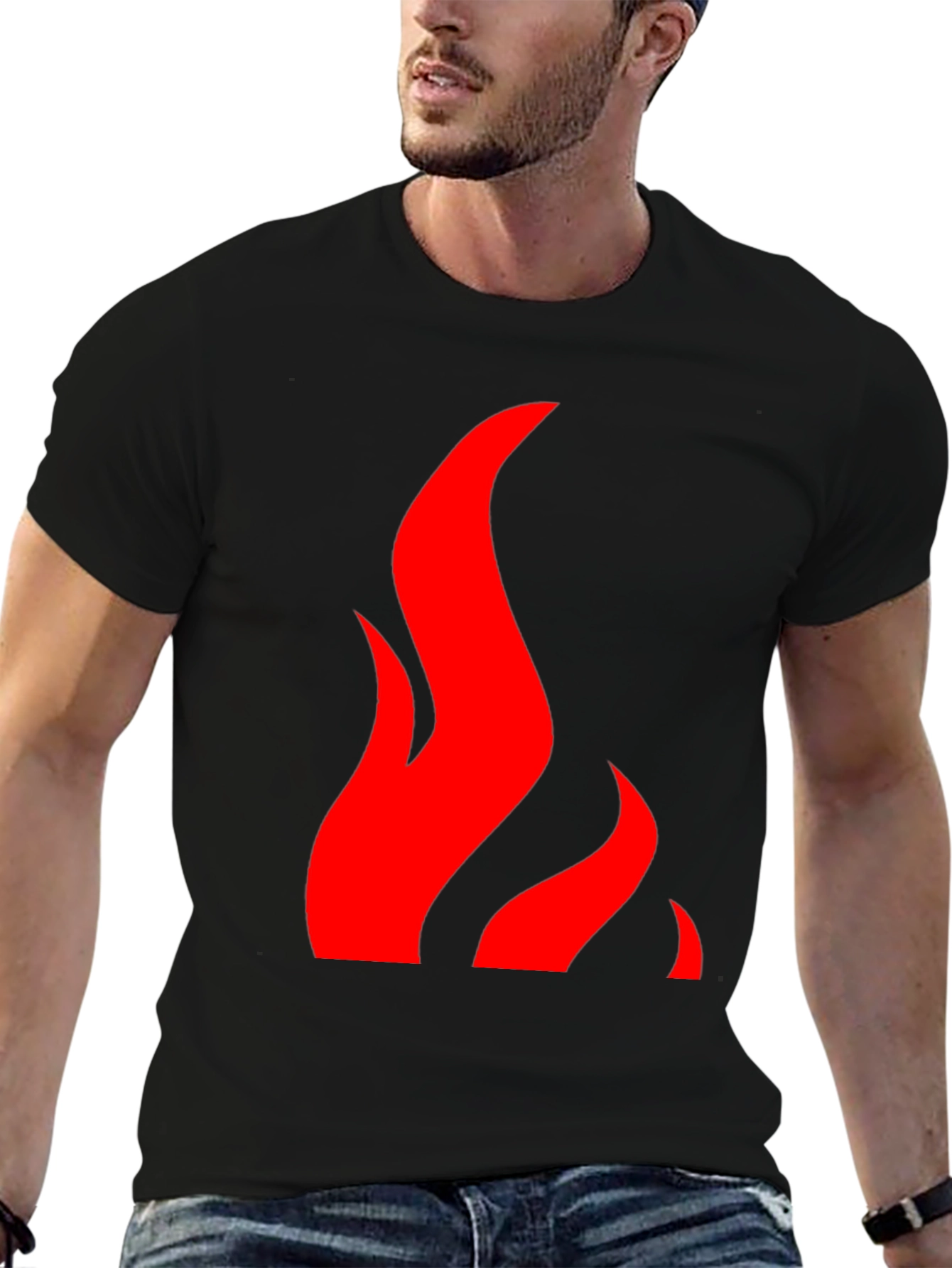 Flame Graphic Black Tee - Bold & Stylish