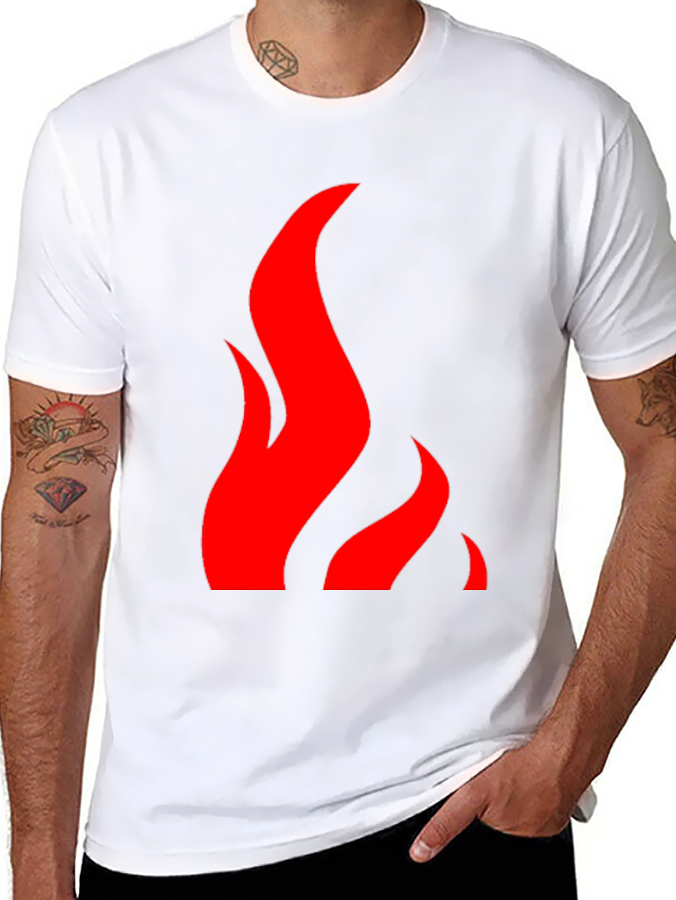 Flame Graphic Black Tee - Bold & Stylish