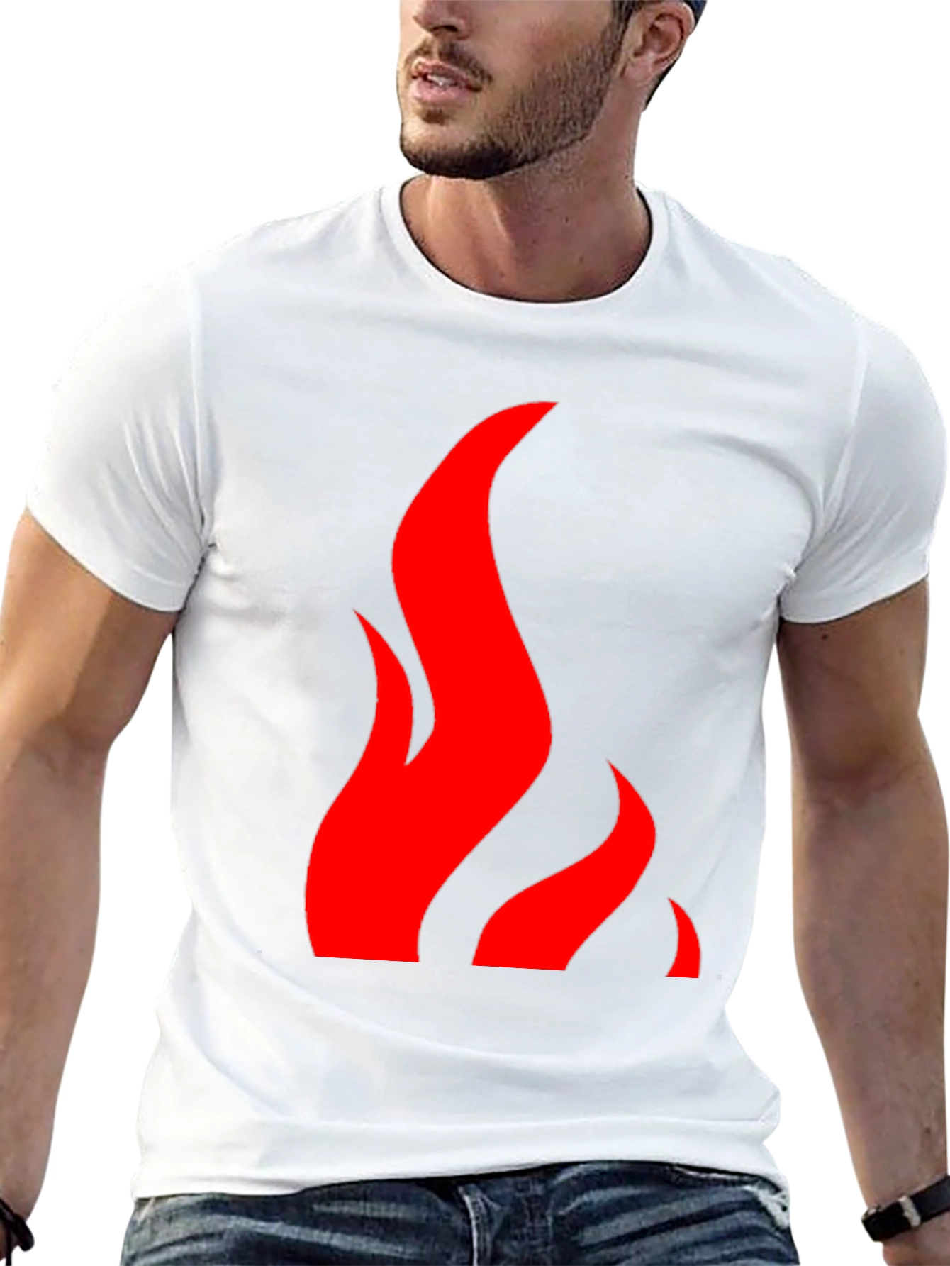Flame Graphic Black Tee - Bold & Stylish