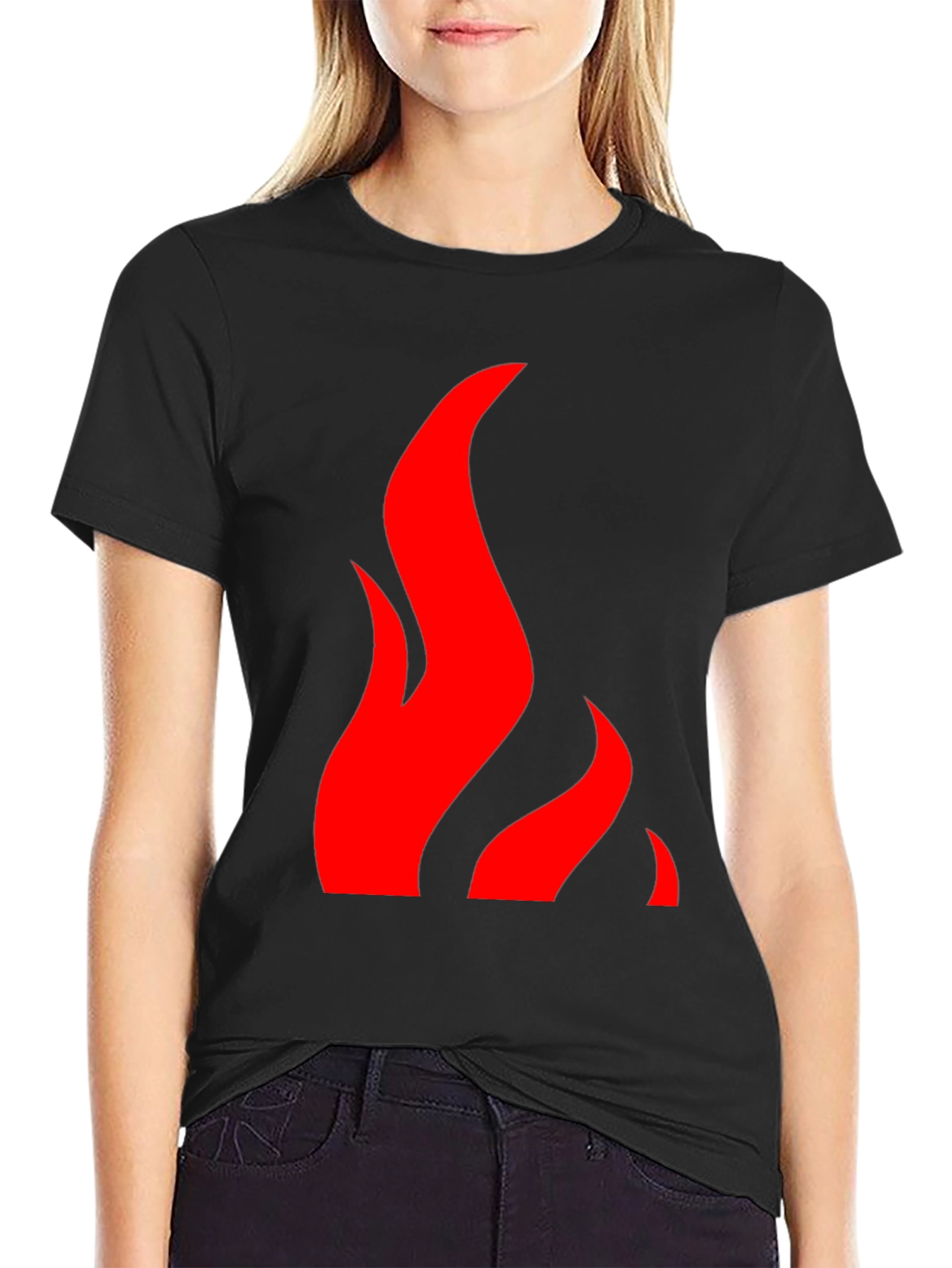 Flame Graphic Black Tee - Bold & Stylish