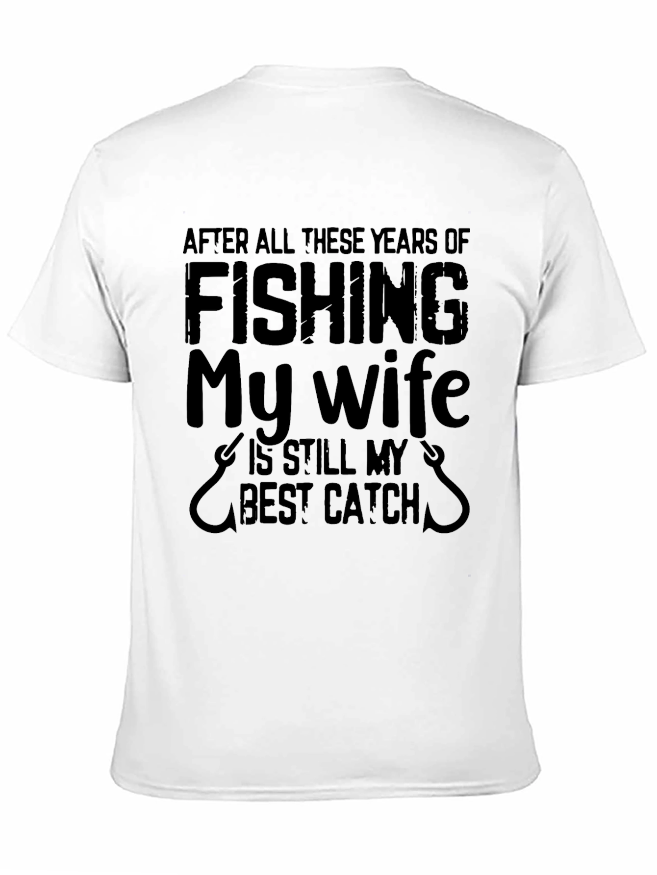 Fishing My Wife Best Catch Mens Black T-Shirt
