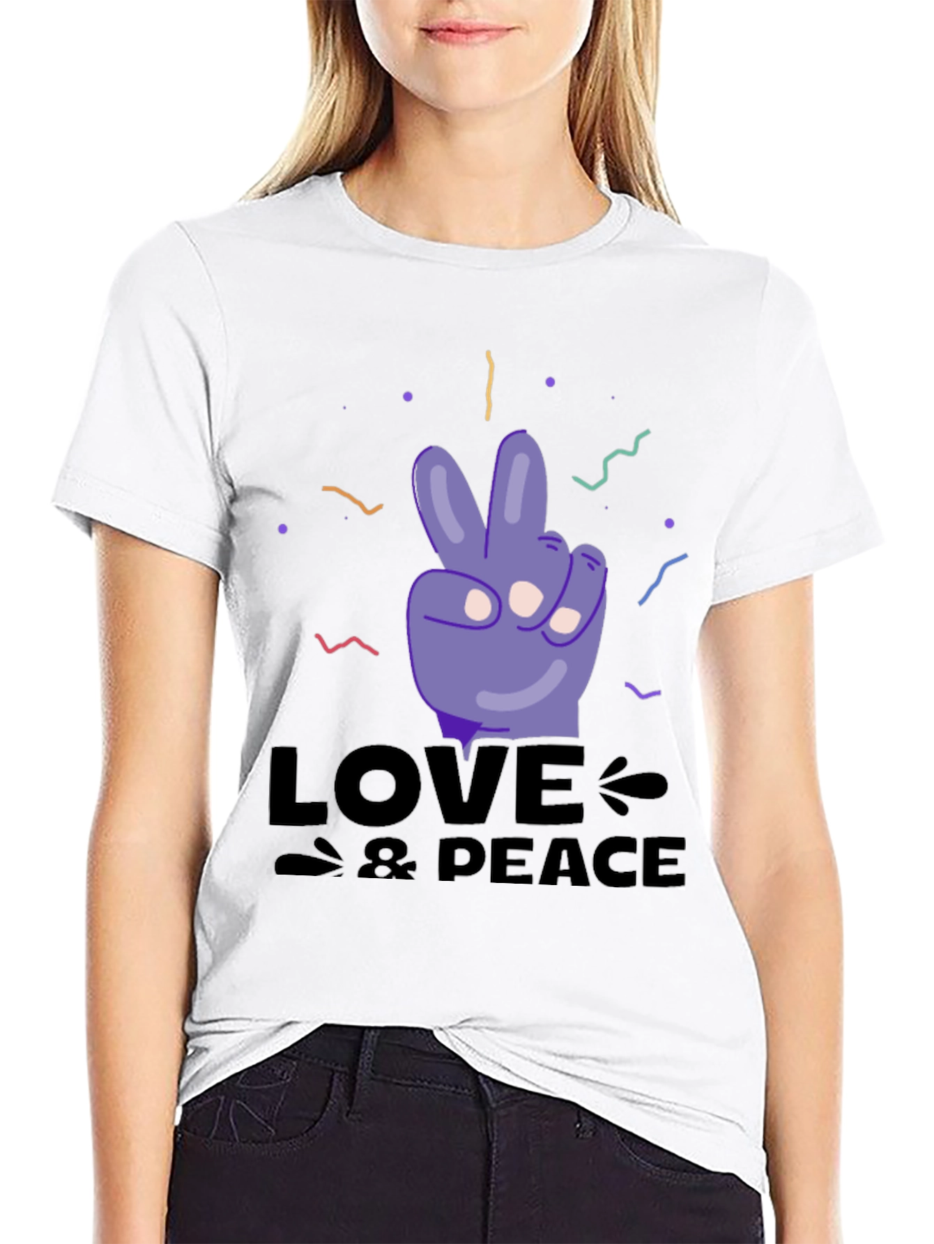 Love & Peace Graphic T-Shirt - Stylish Comfort