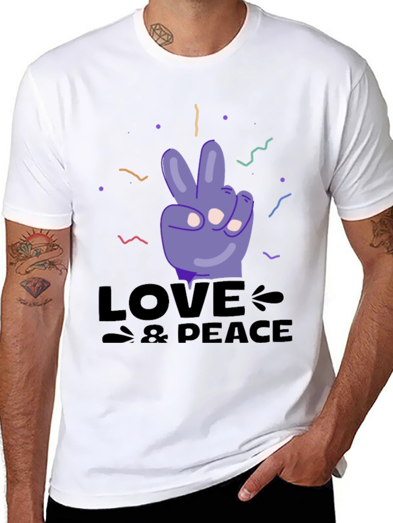 Love & Peace Graphic T-Shirt - Stylish Comfort