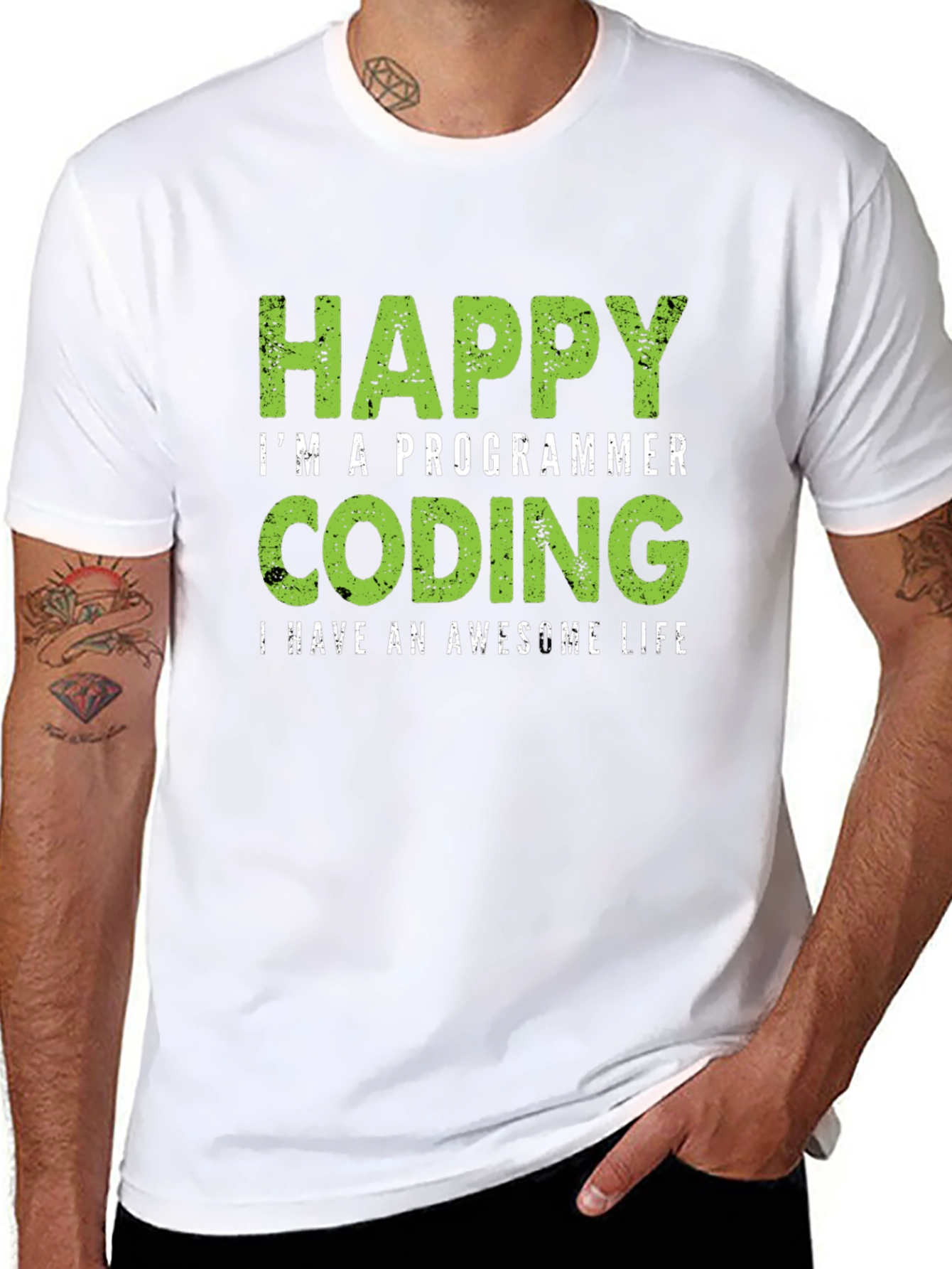 Happy Programmer Coding T-Shirt - Awesome Life