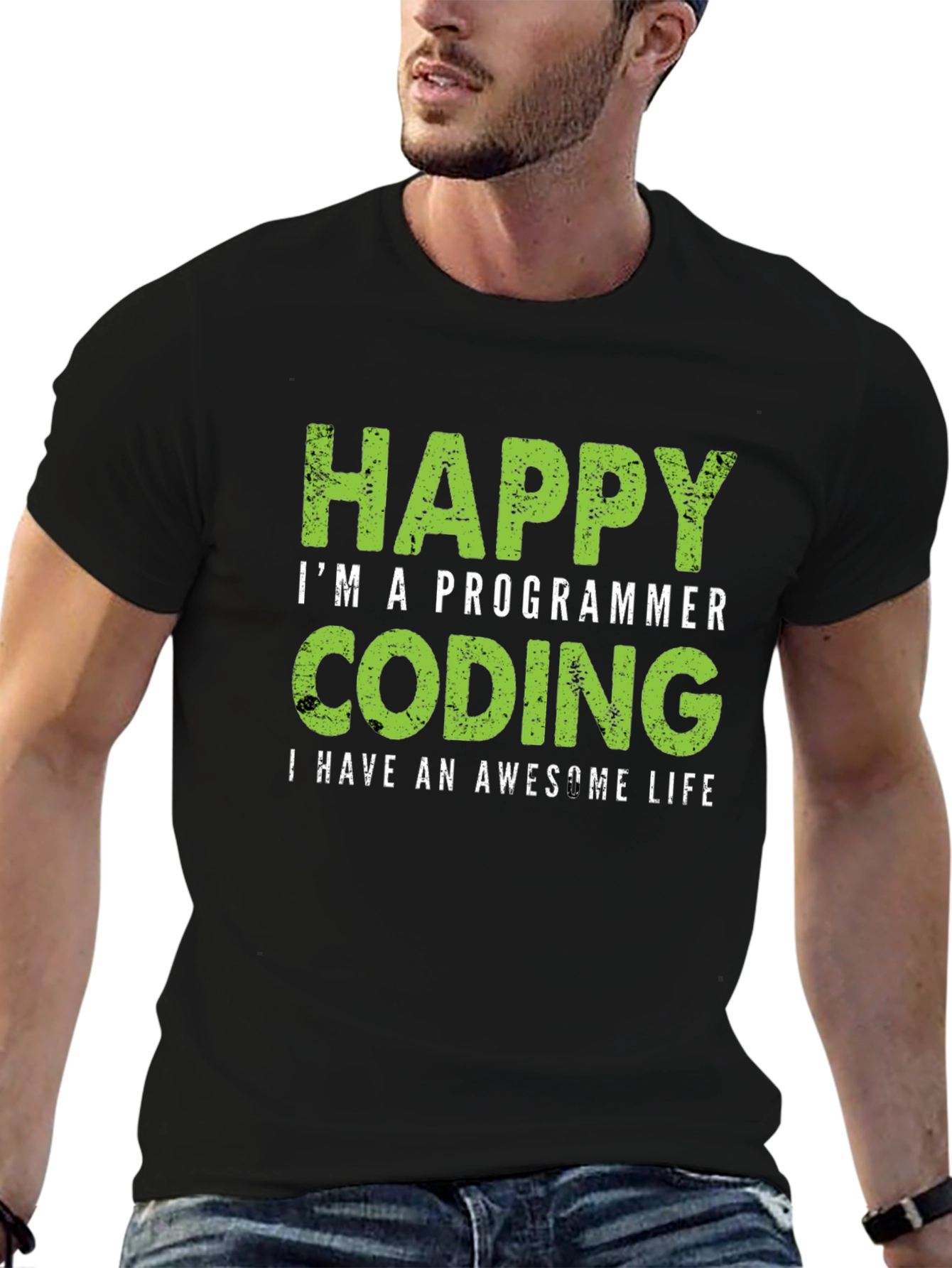 Happy Programmer Coding T-Shirt - Awesome Life