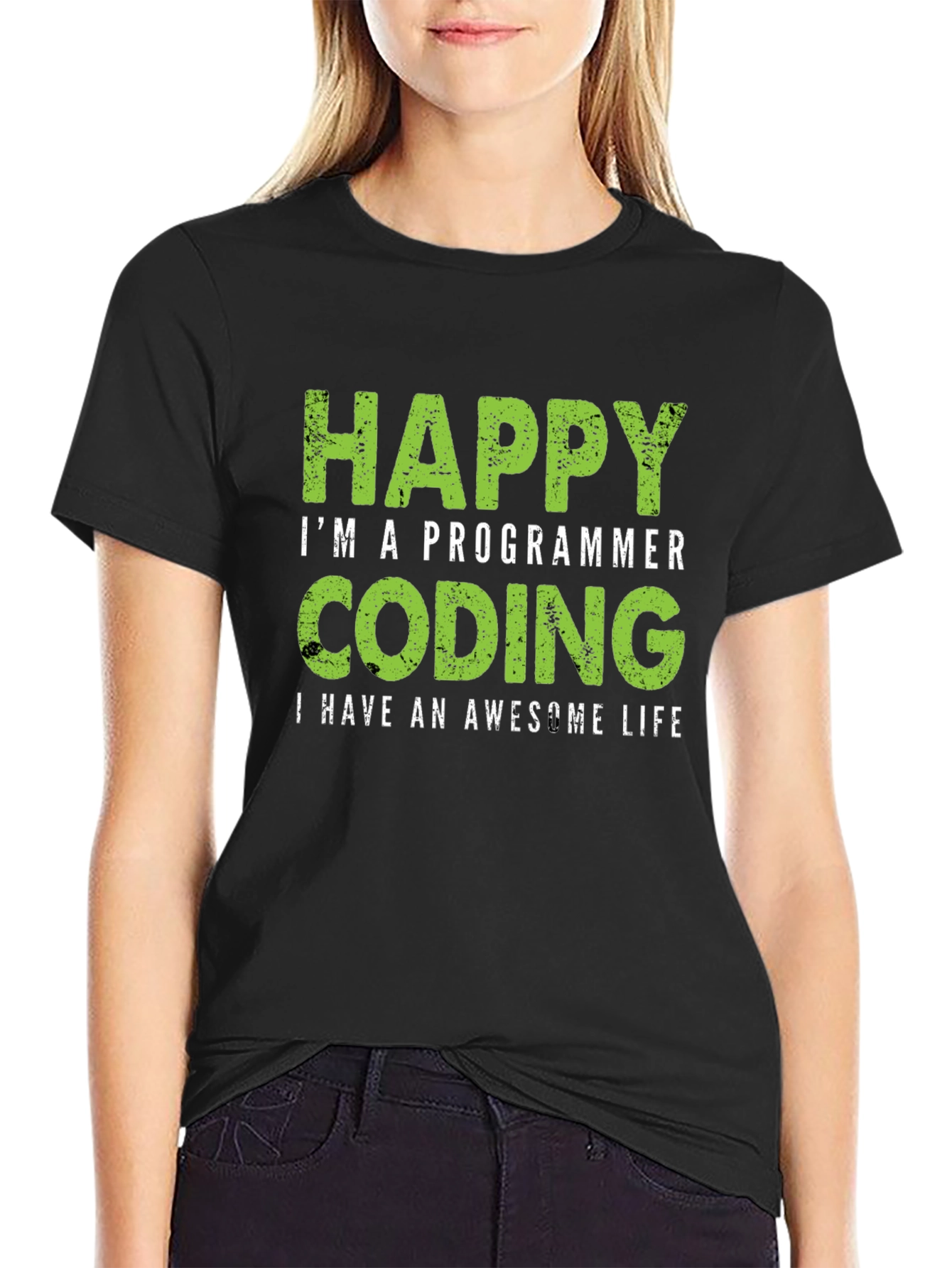 Happy Programmer Coding T-Shirt - Awesome Life