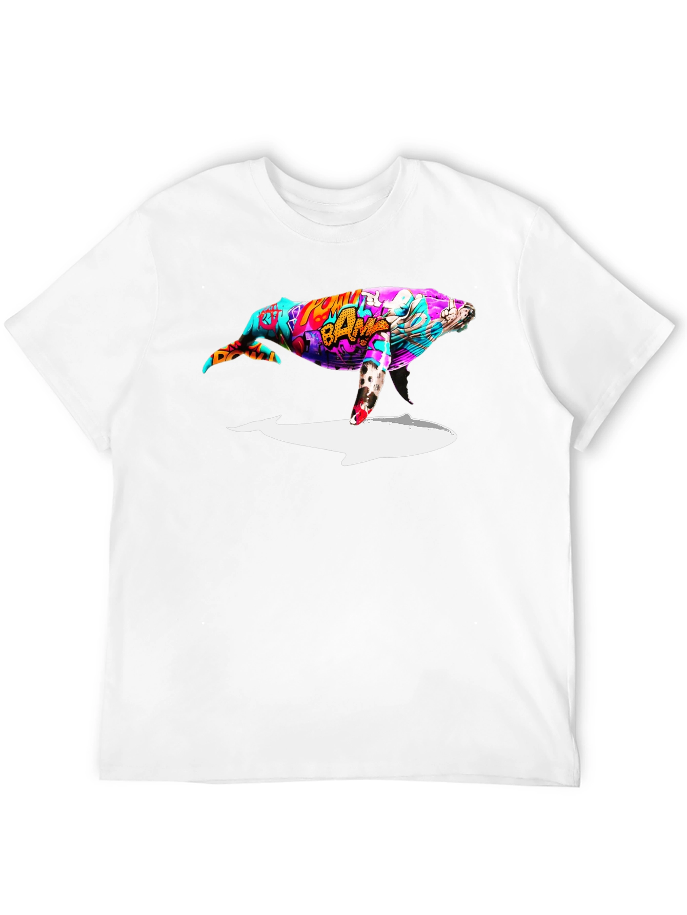 Whale Graffiti Art Black T-Shirt