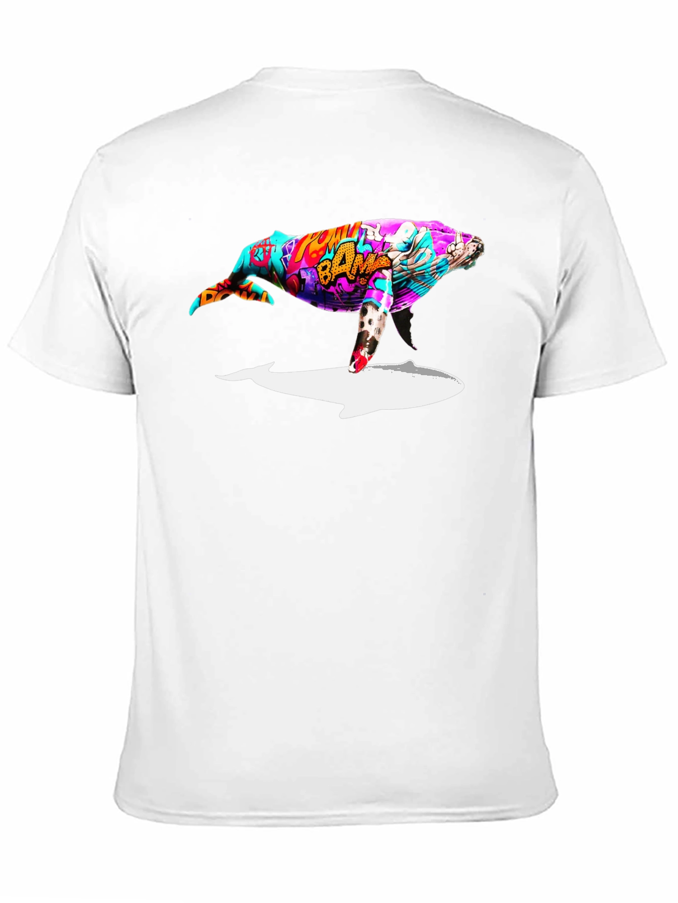 Whale Graffiti Art Black T-Shirt