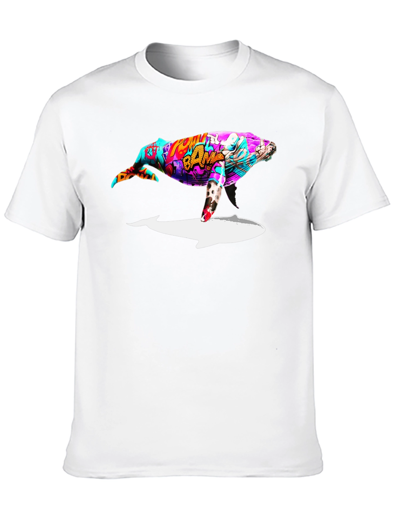 Whale Graffiti Art Black T-Shirt