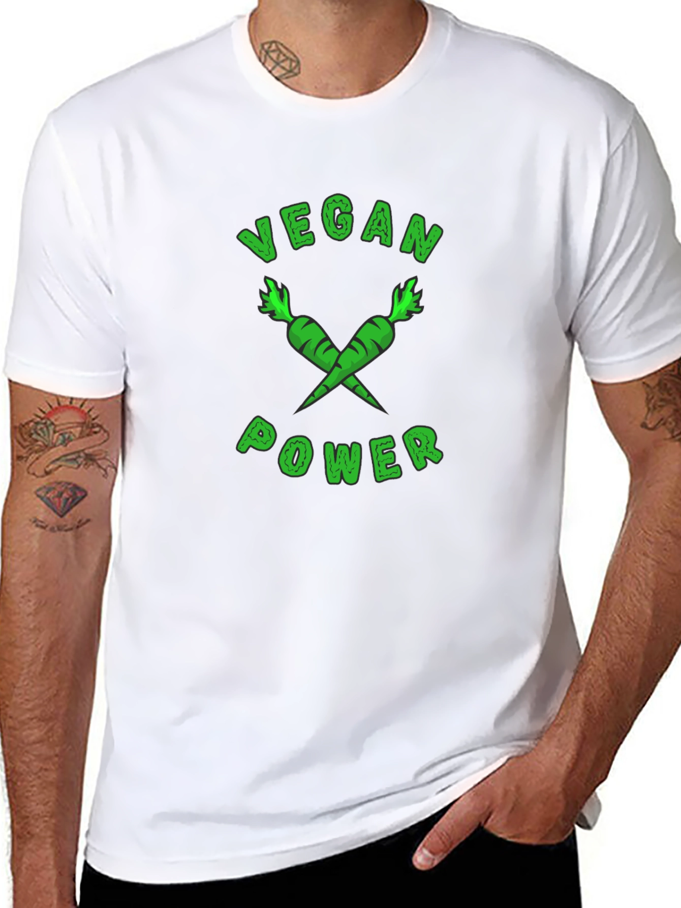 Vegan Power T-Shirt - Carrot Design