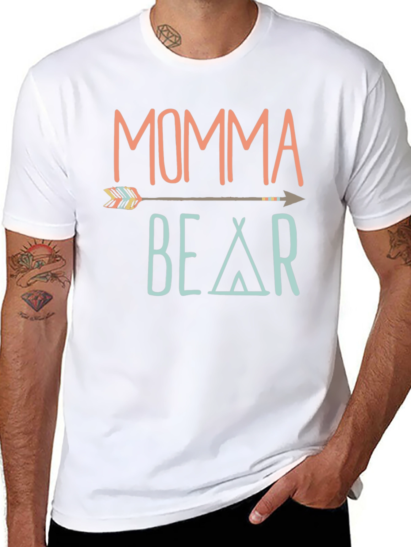 Momma Bear Graphic T-Shirt - Trendy Casual Tee