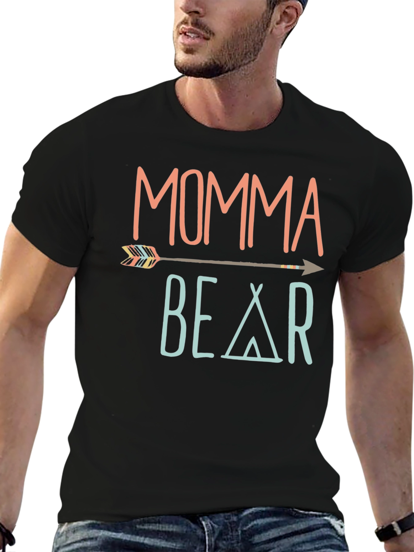 Momma Bear Graphic T-Shirt - Trendy Casual Tee