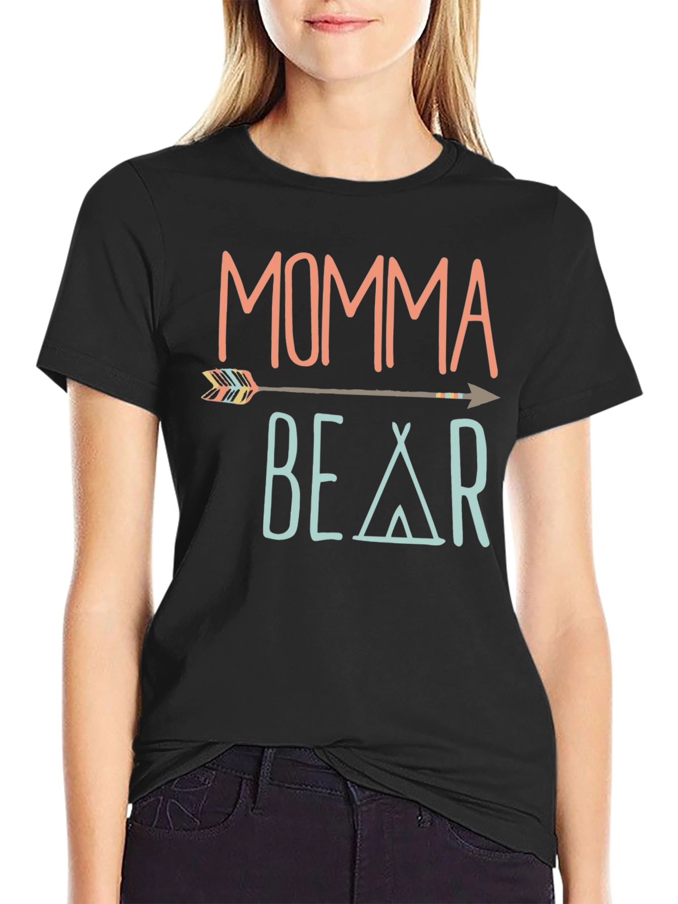 Momma Bear Graphic T-Shirt - Trendy Casual Tee