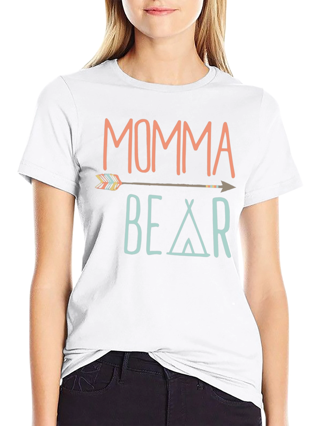 Momma Bear Graphic T-Shirt - Trendy Casual Tee