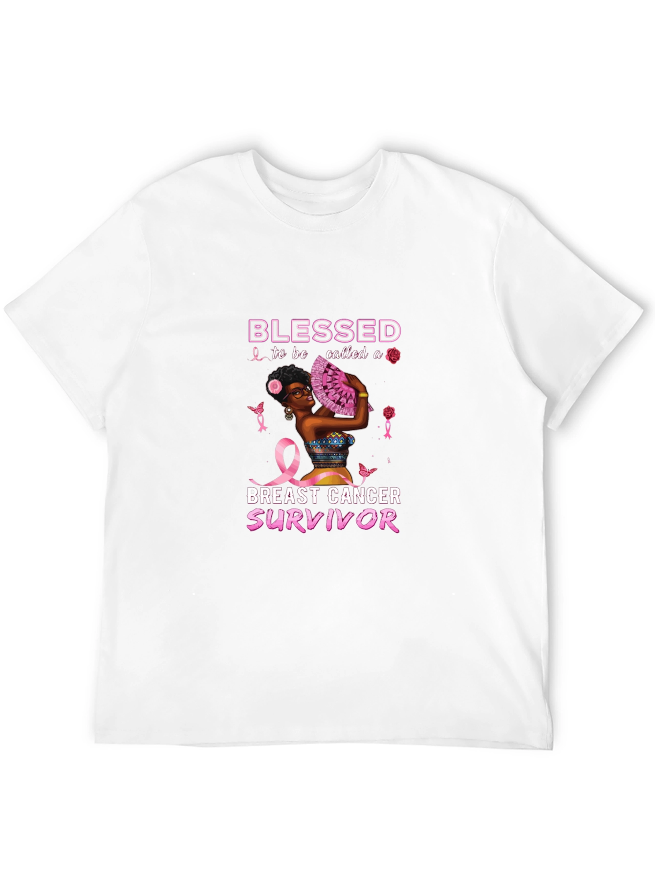Breast Cancer Survivor Blessed Black T-Shirt