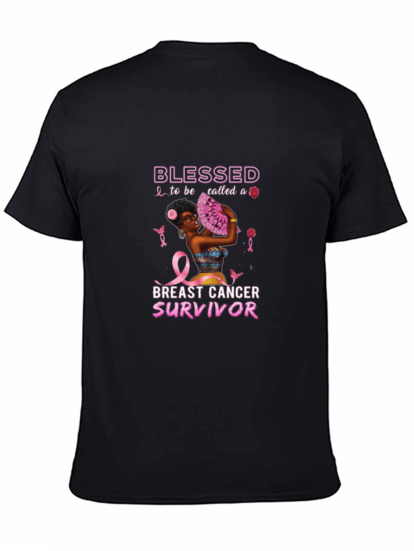 Breast Cancer Survivor Blessed Black T-Shirt