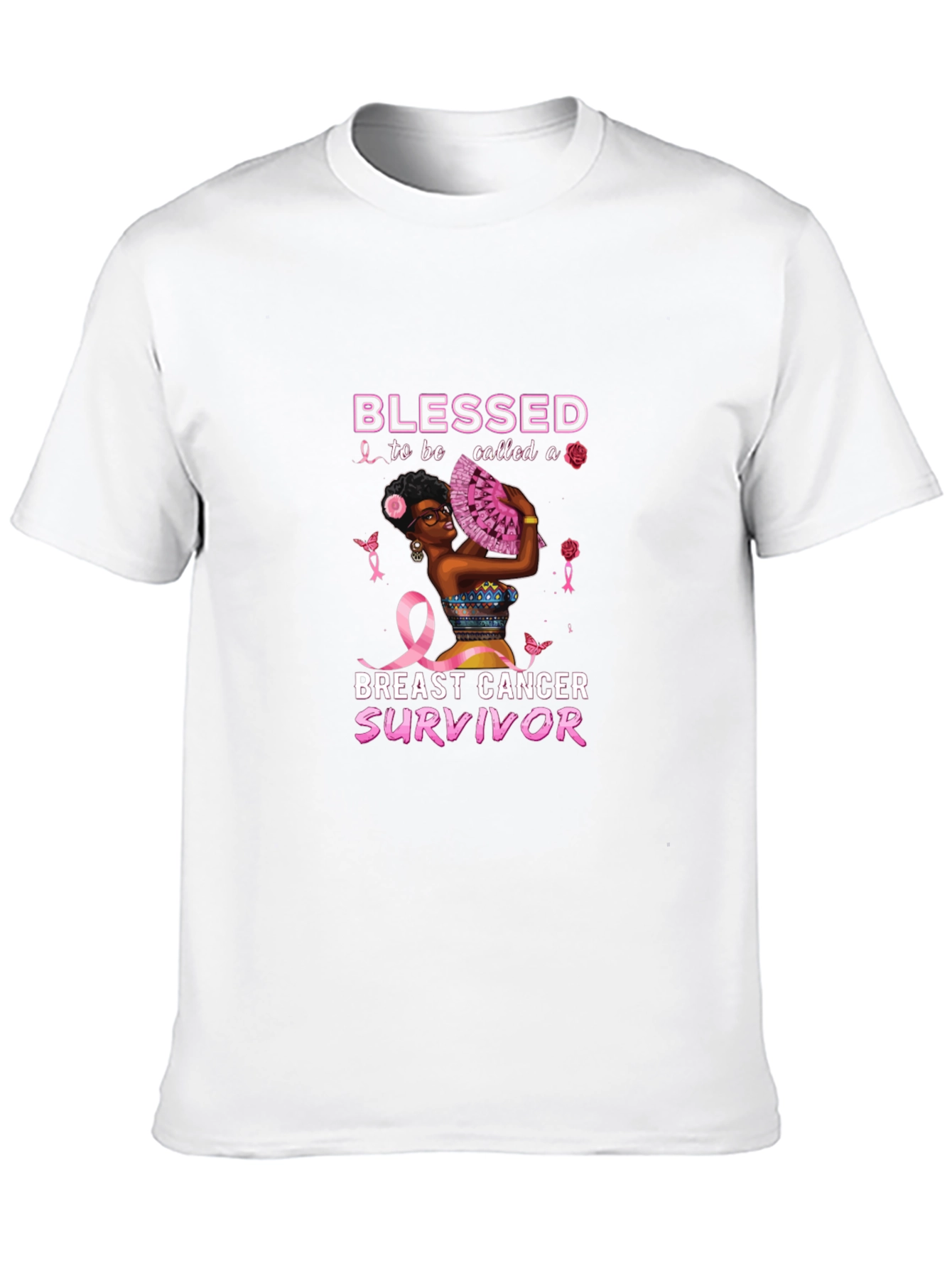 Breast Cancer Survivor Blessed Black T-Shirt