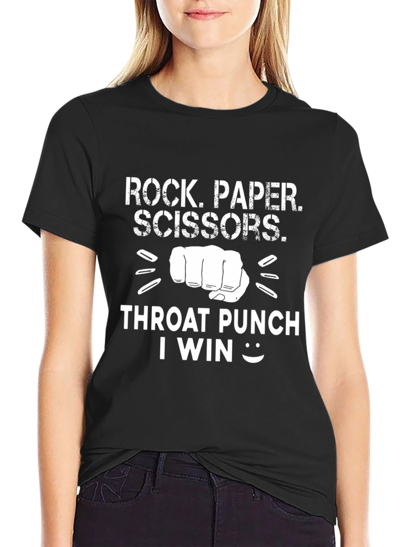 Rock Paper Scissors Throat Punch I Win T-Shirt