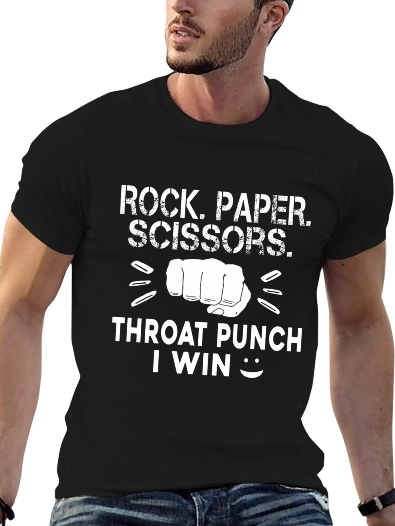 Rock Paper Scissors Throat Punch I Win T-Shirt
