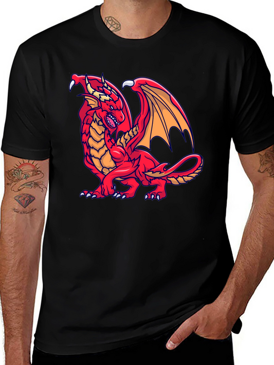 Red Dragon Graphic T-Shirt - Fantasy Style