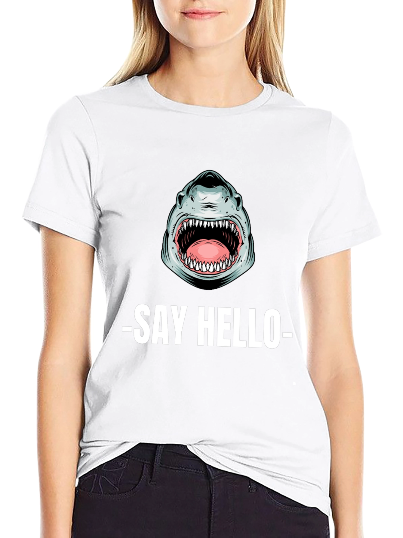 Shark Say Hello Graphic T-Shirt