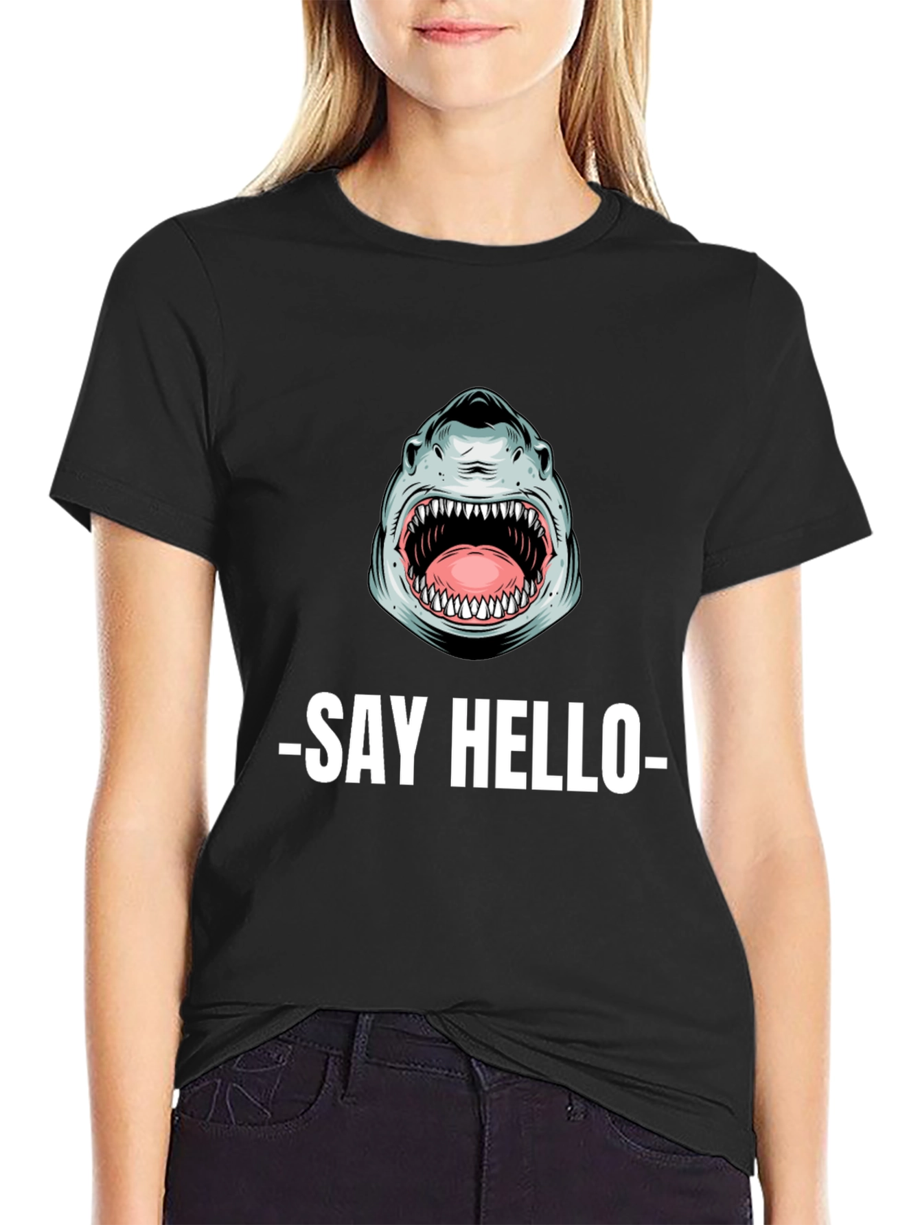 Shark Say Hello Graphic T-Shirt