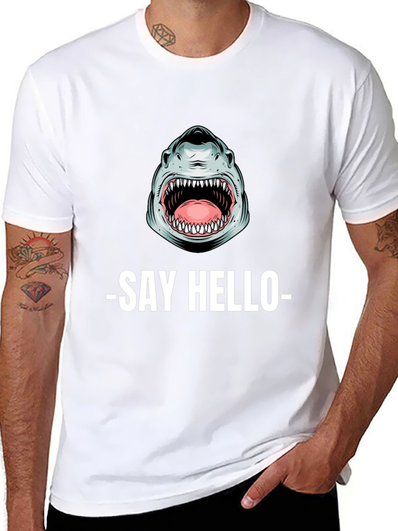 Shark Say Hello Graphic T-Shirt