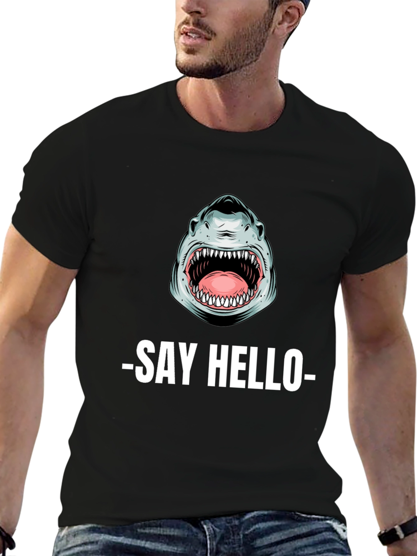 Shark Say Hello Graphic T-Shirt