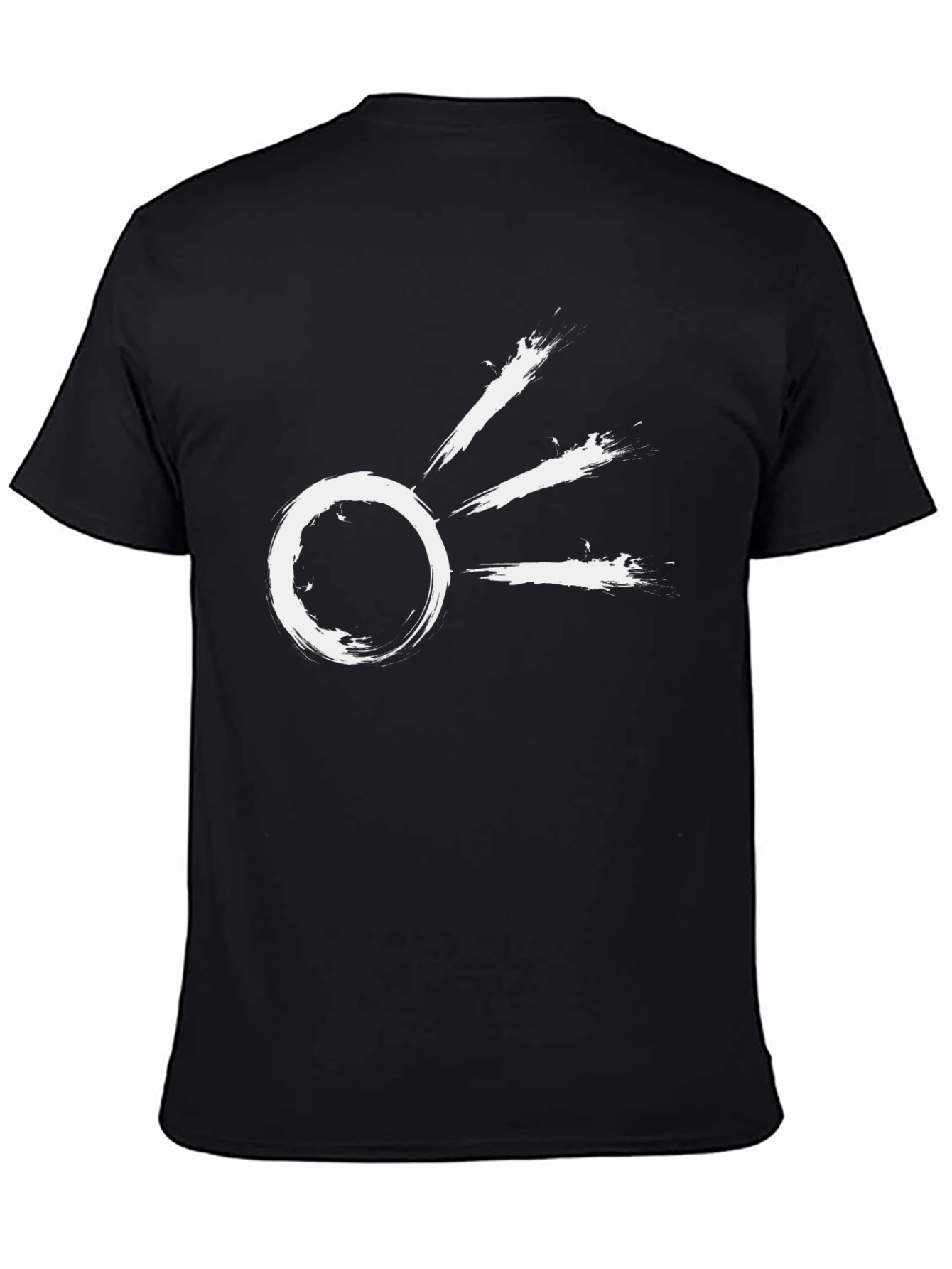 Abstract Sunburst Graphic Tee - Modern Black T-Shirt
