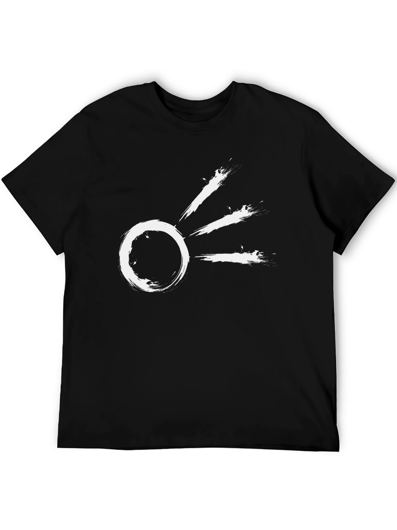 Abstract Sunburst Graphic Tee - Modern Black T-Shirt