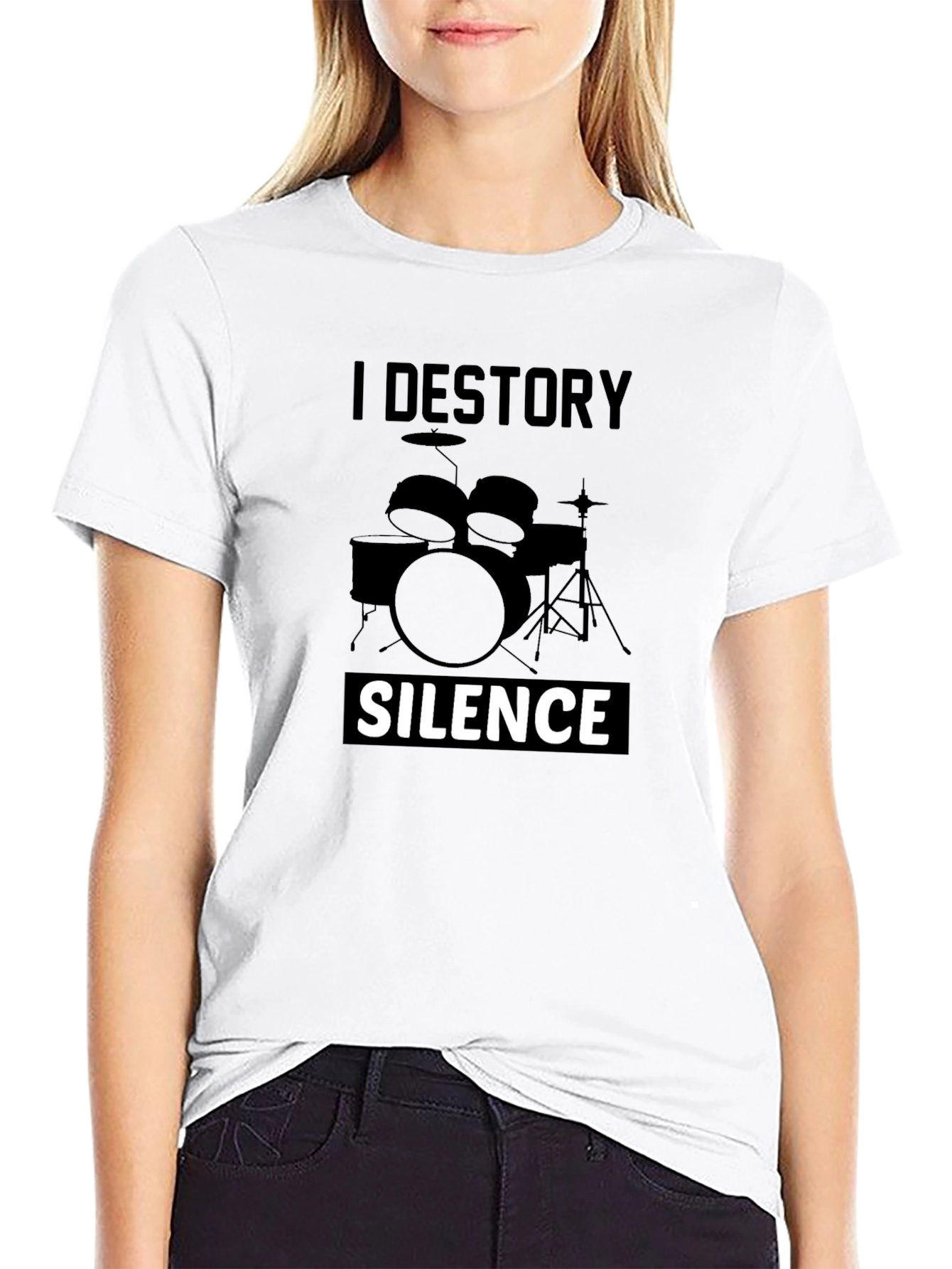 I Destroy Silence Drummer T-Shirt - Black