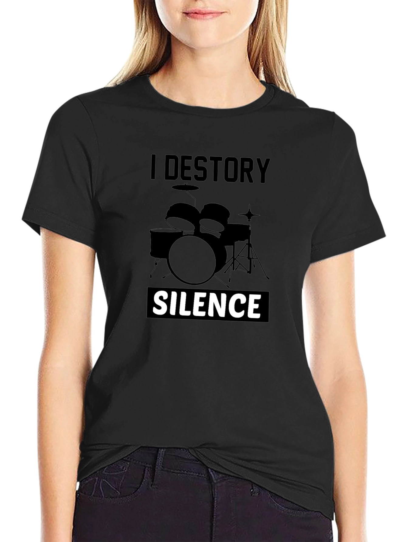 I Destroy Silence Drummer T-Shirt - Black