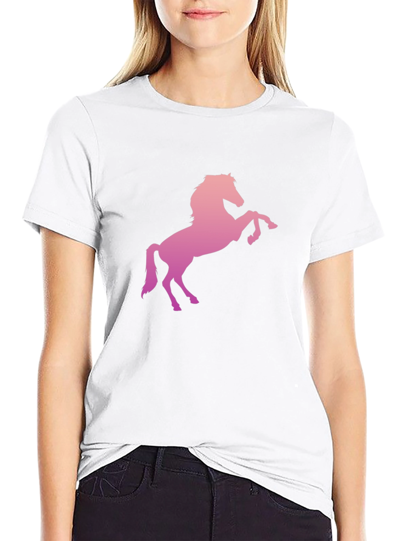 Horse Graphic Tee - Stylish Mens Black T-Shirt