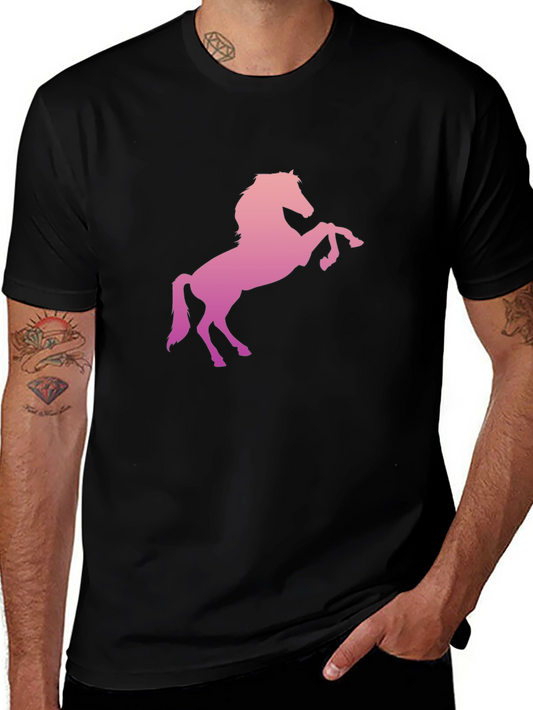 Horse Graphic Tee - Stylish Mens Black T-Shirt