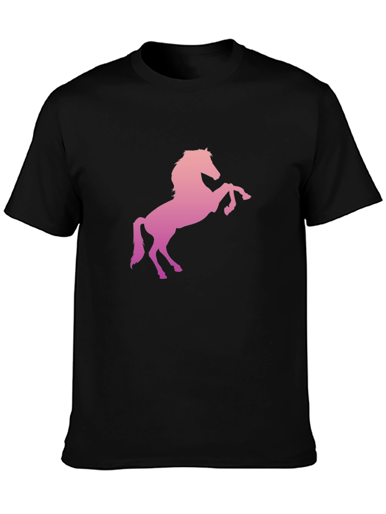 Horse Graphic Tee - Stylish Mens Black T-Shirt