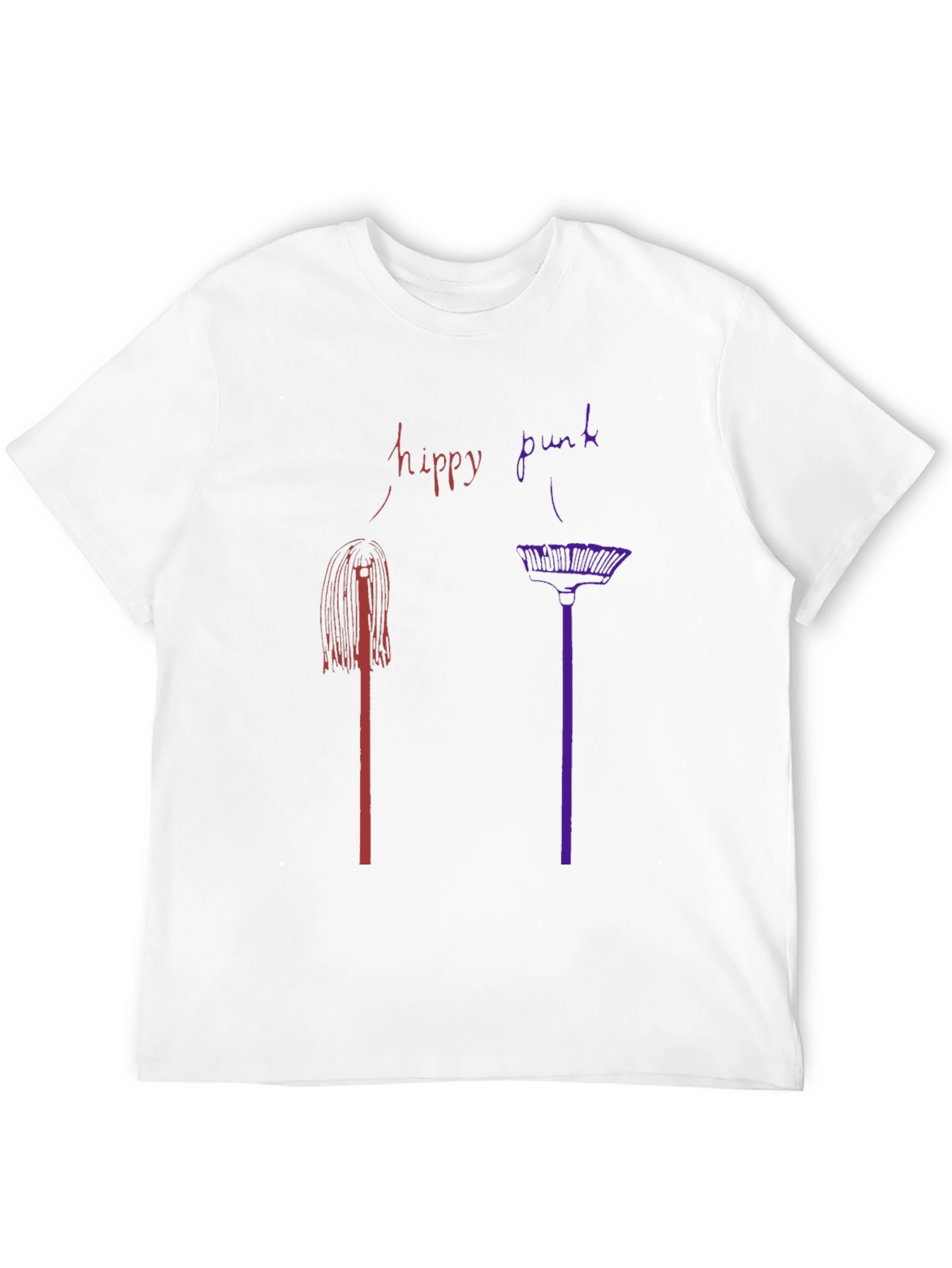 Hippy Punk Graphic Tee - Black Crew Neck T-Shirt