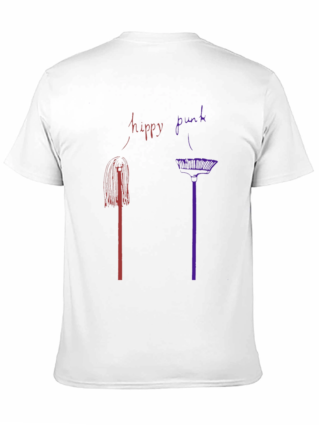 Hippy Punk Graphic Tee - Black Crew Neck T-Shirt
