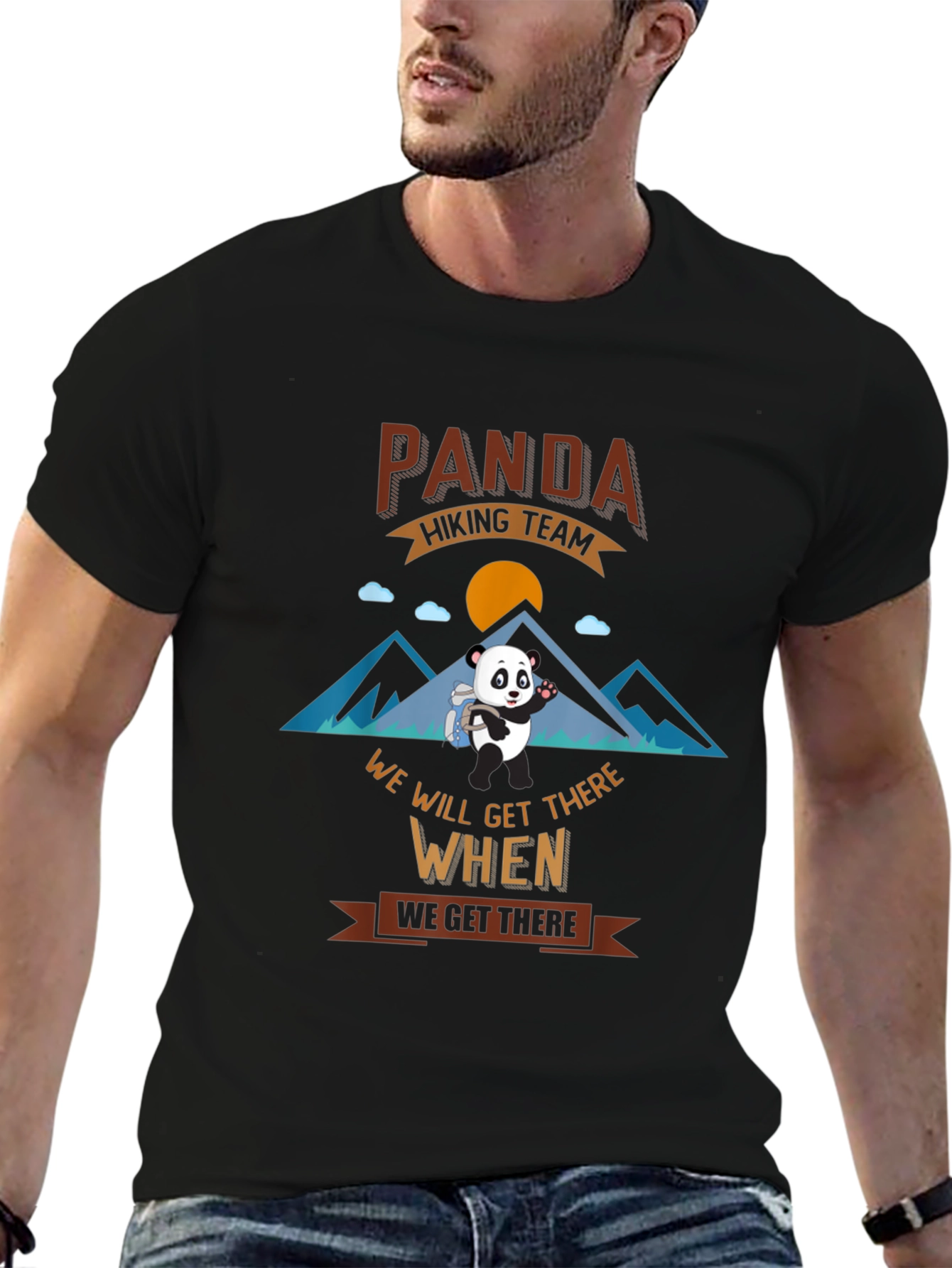 Panda Hiking Team Graphic T-Shirt