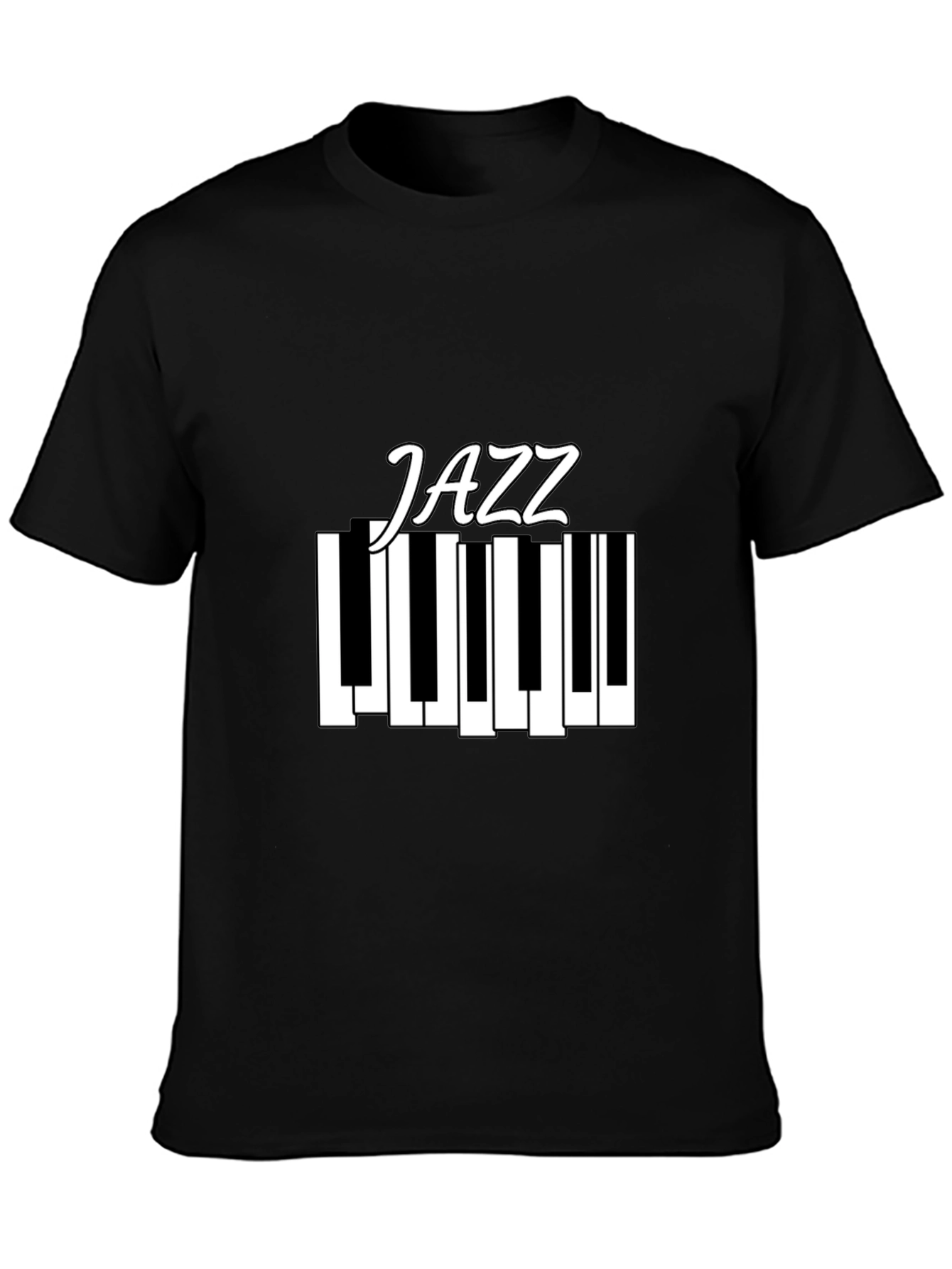 Jazz Piano T-Shirt - Black Cotton Music Tee