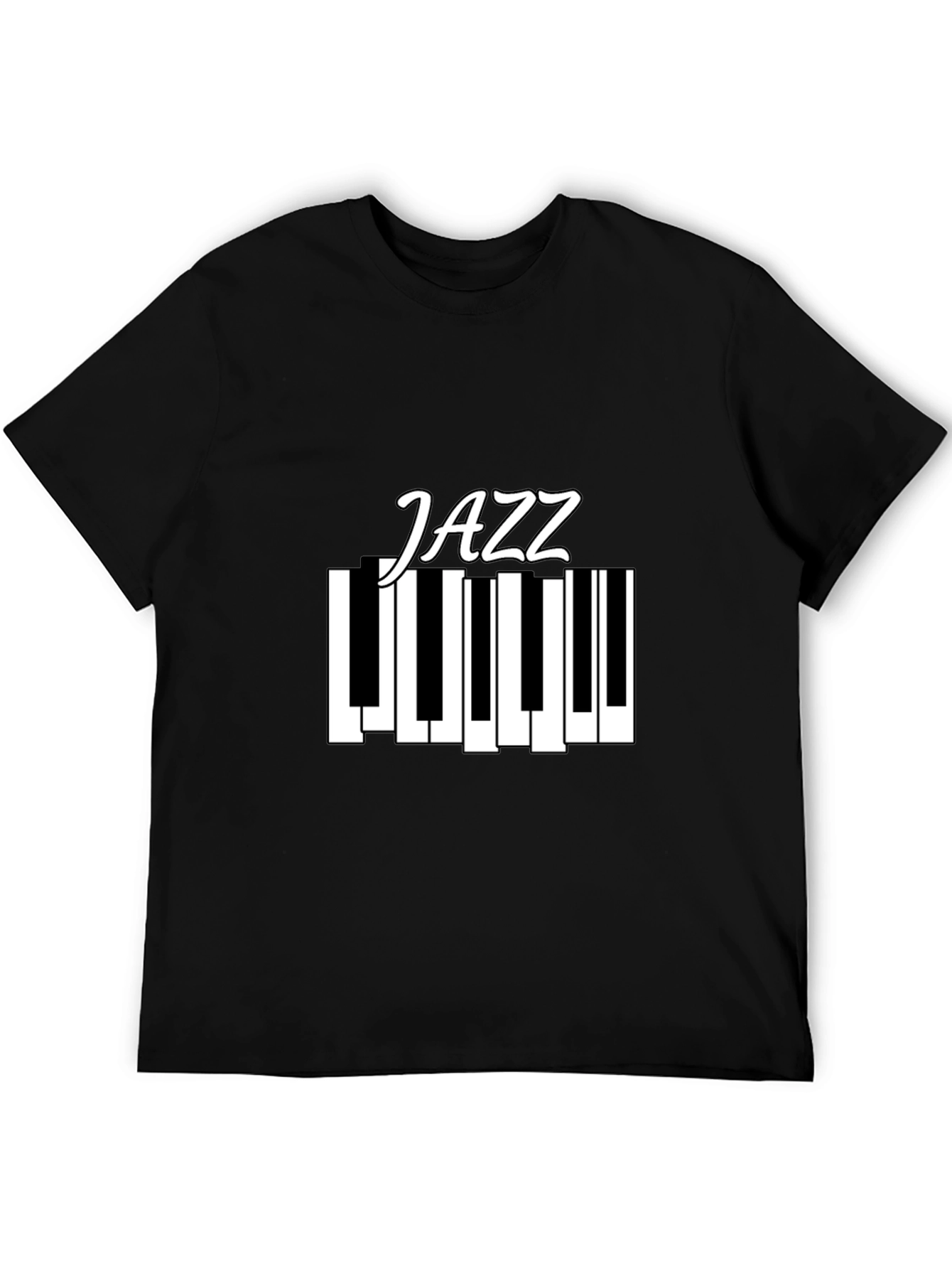 Jazz Piano T-Shirt - Black Cotton Music Tee