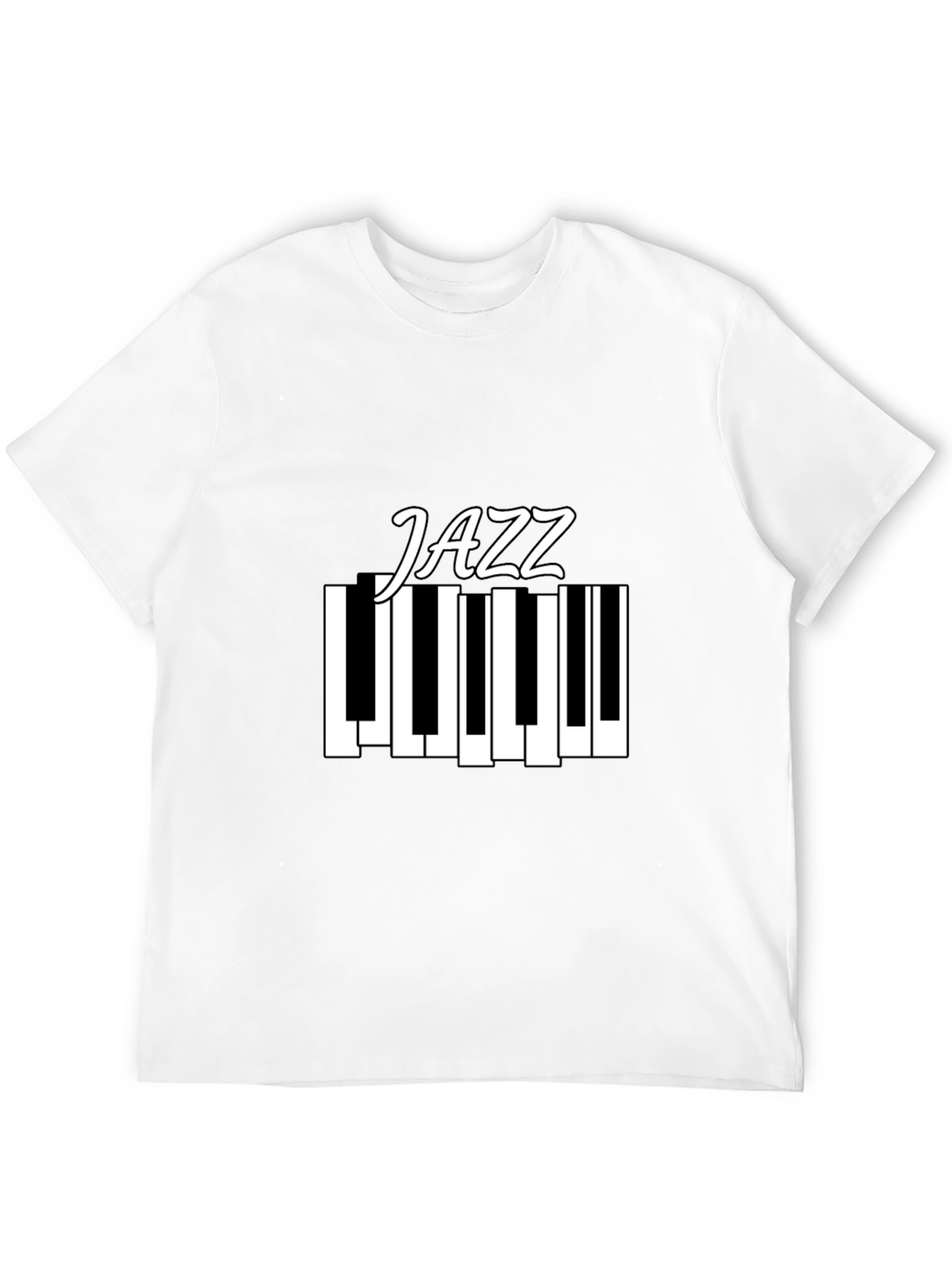 Jazz Piano T-Shirt - Black Cotton Music Tee