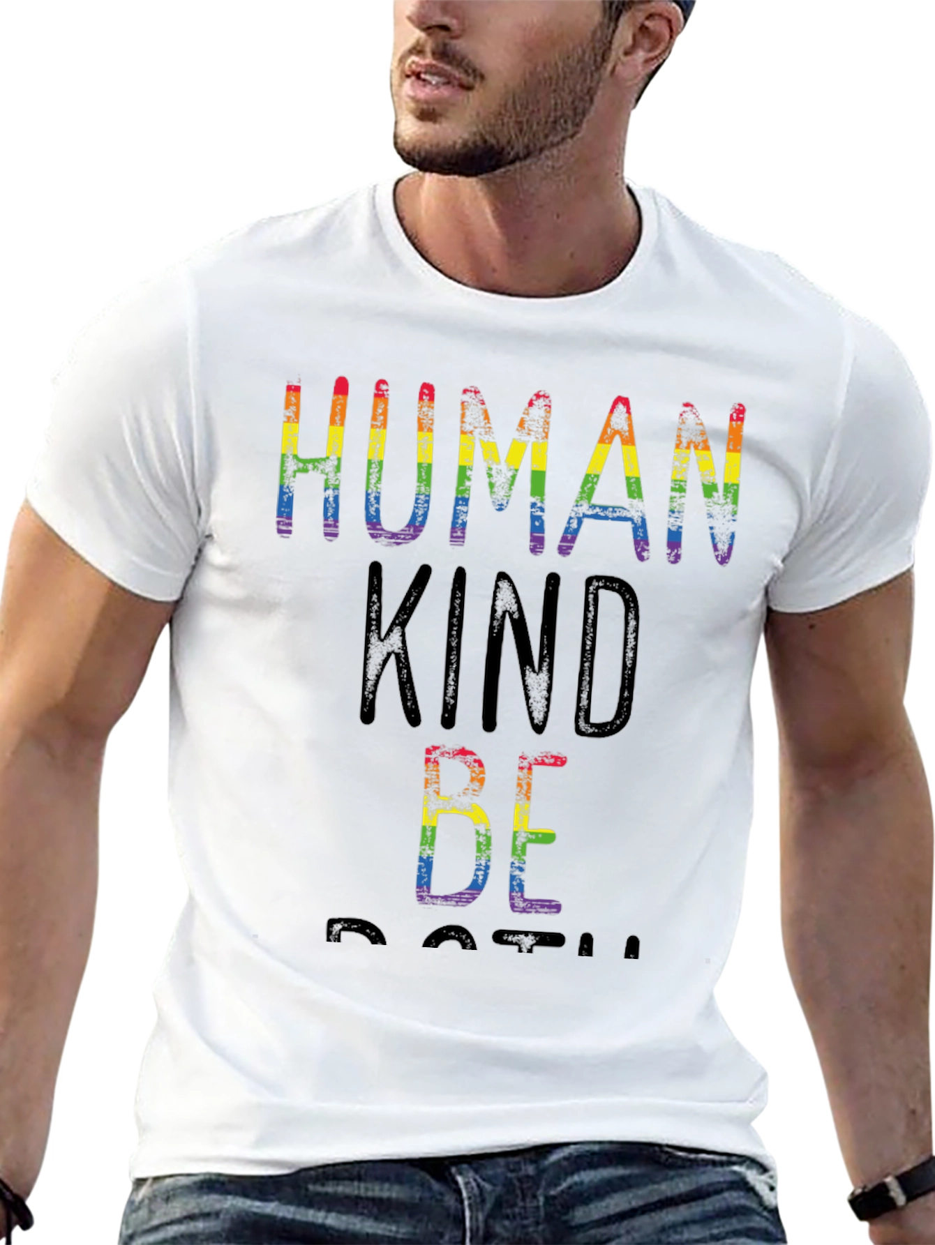 Human Kind Be Both Rainbow Graphic Tee