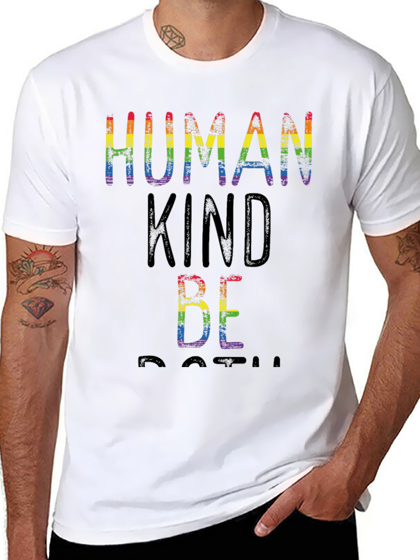 Human Kind Be Both Rainbow Graphic Tee