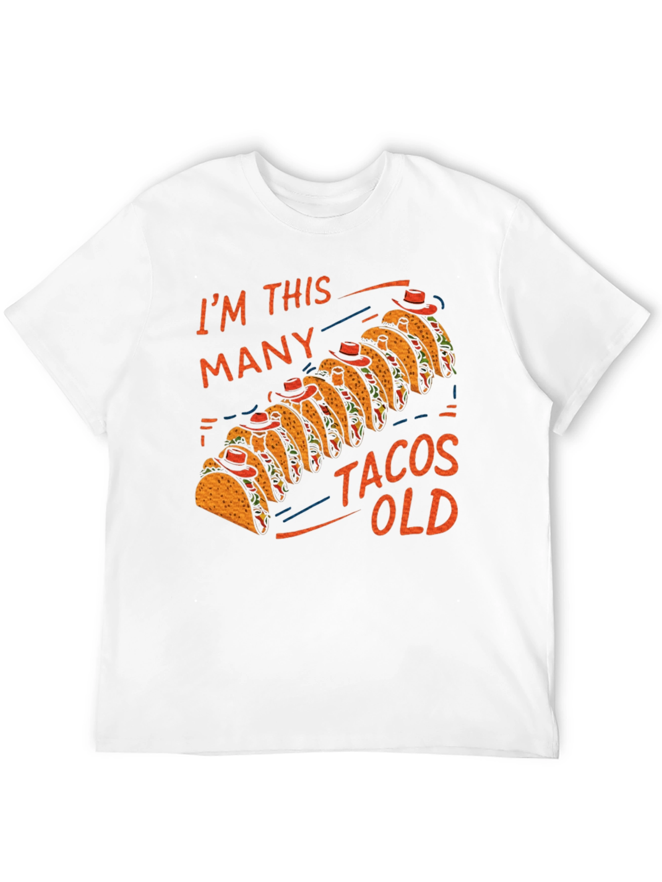 Im This Many Tacos Old Mens Graphic Tee