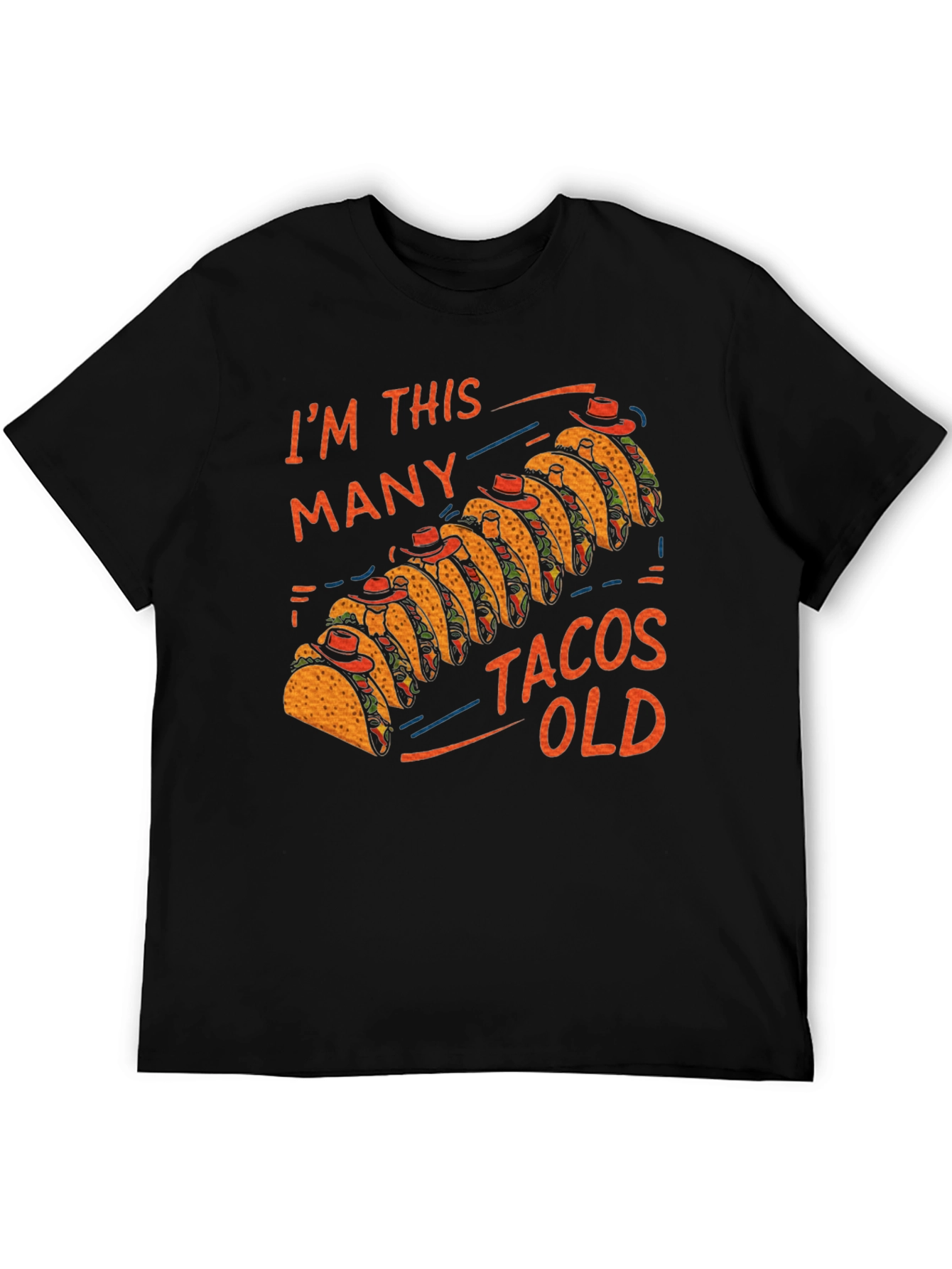Im This Many Tacos Old Mens Graphic Tee