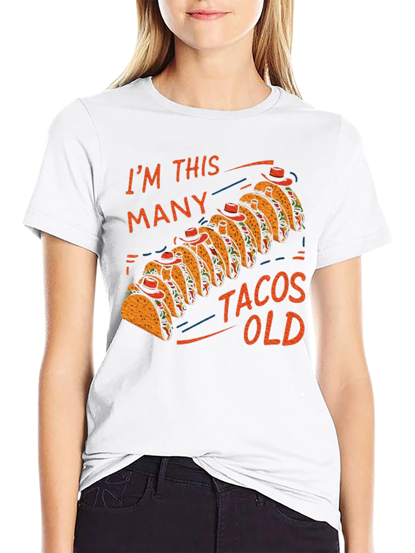 Im This Many Tacos Old Mens Graphic Tee