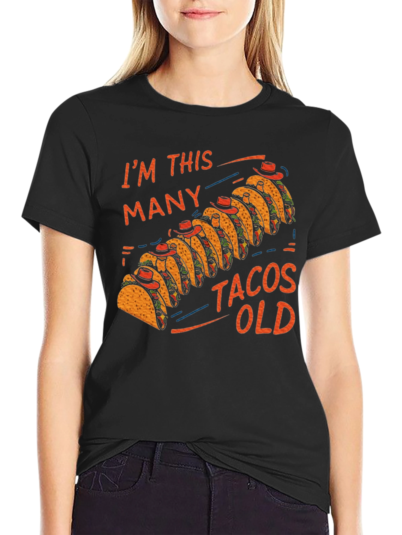 Im This Many Tacos Old Mens Graphic Tee