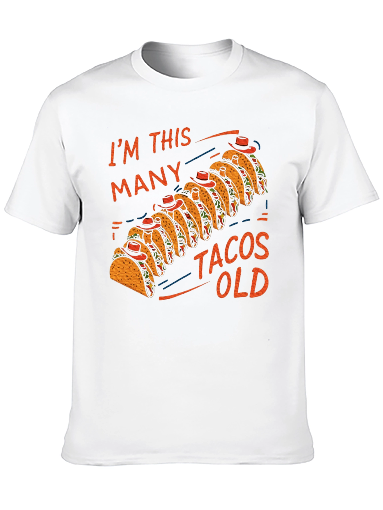 Im This Many Tacos Old Mens Graphic Tee