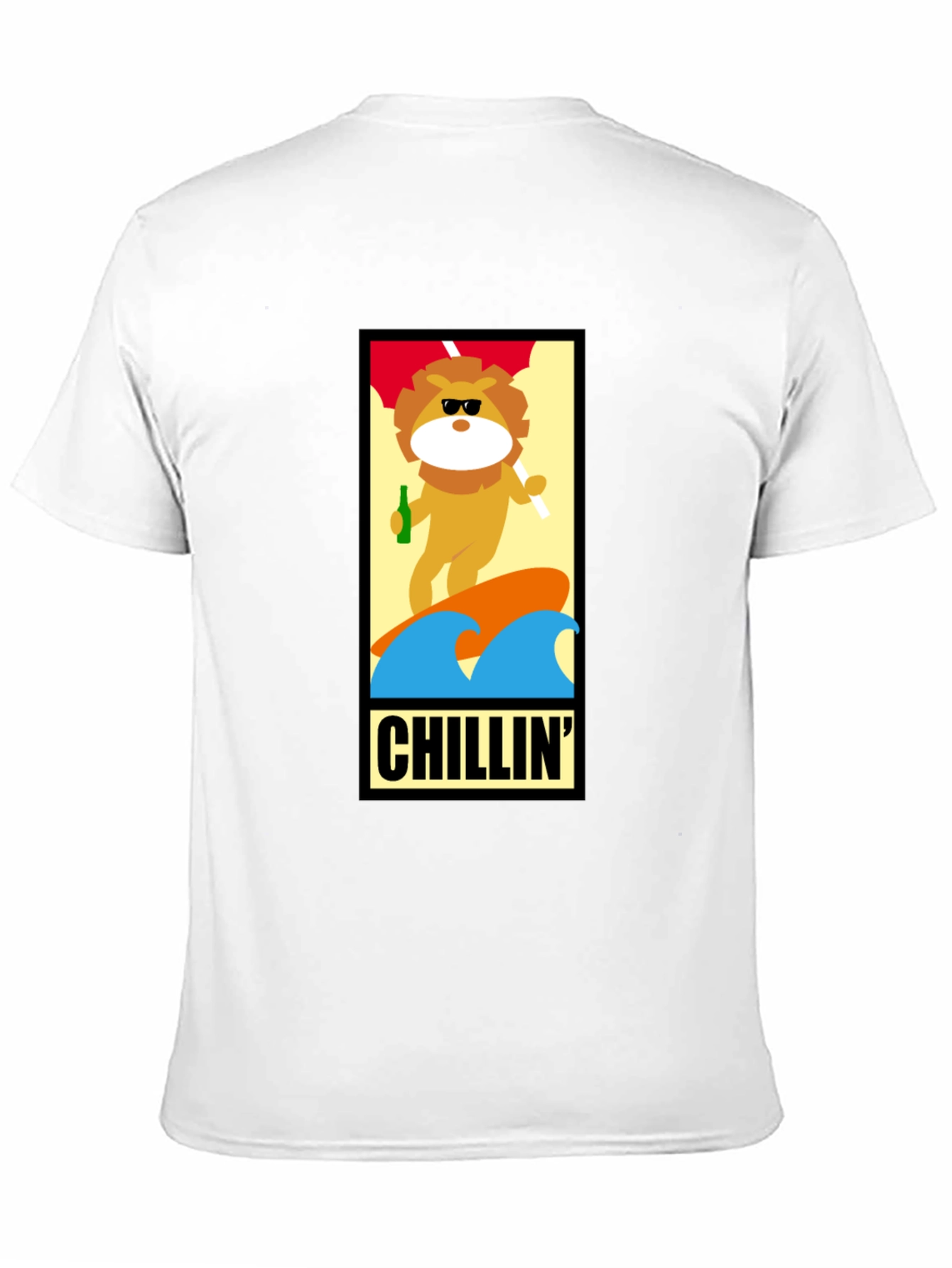 Chillin Lion Graphic Tee - Black Cotton T-Shirt
