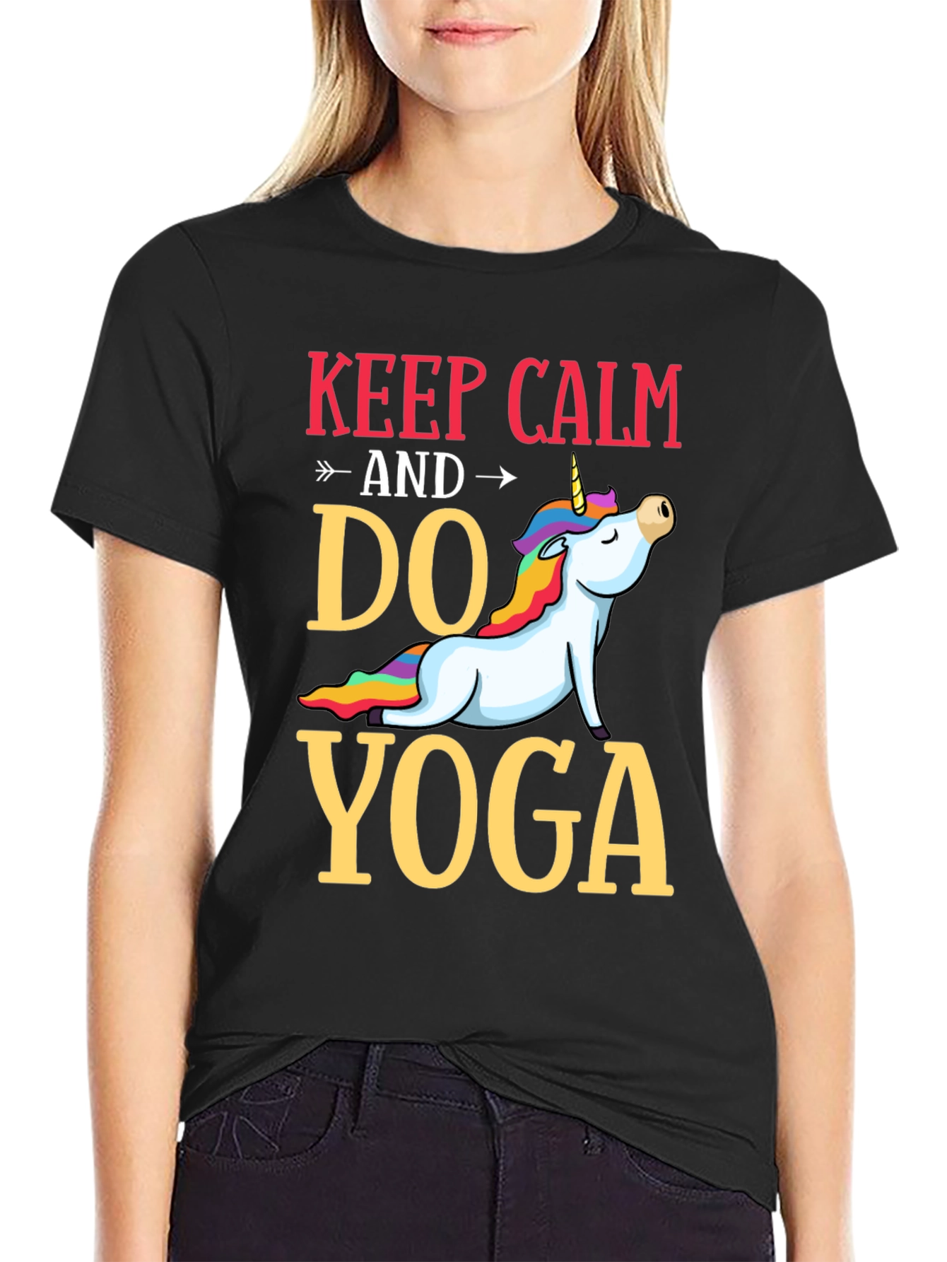 Keep Calm Do Yoga Unicorn T-Shirt